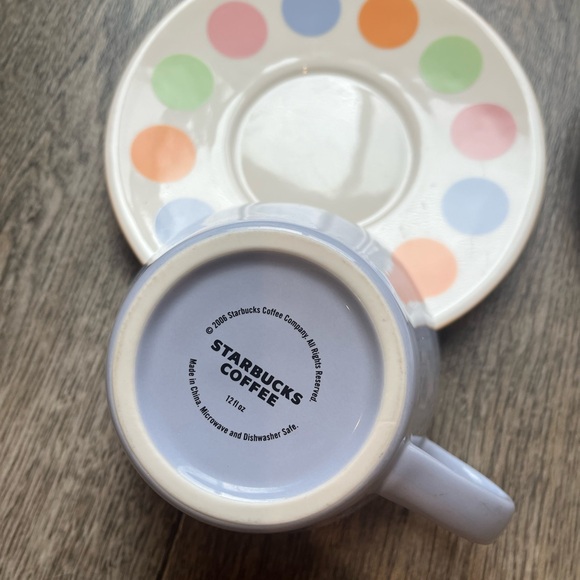 Starbucks Multicolor Polka Dot Mugs Set With Saucers - Picture 4 of 7